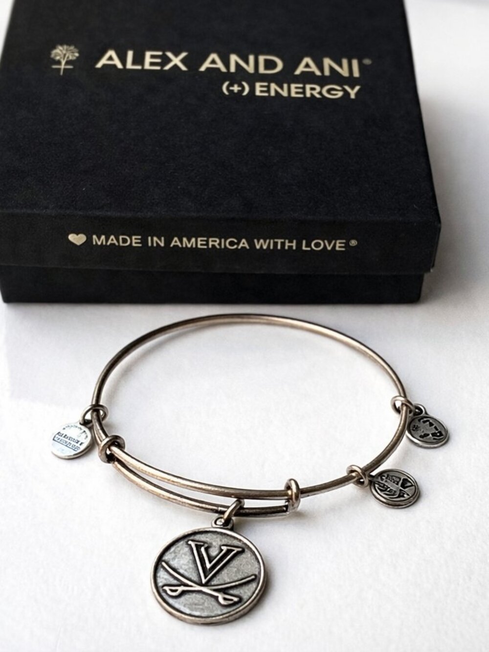 Alex and Ani UVA University of Virginia Charm Bangle Bracelet